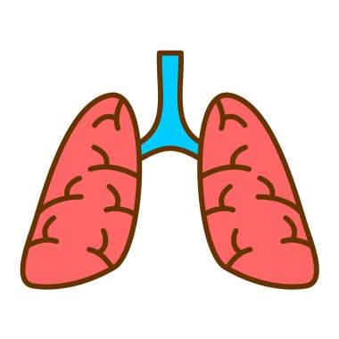 Akciğerler. Web simgesi vektör illüstrasyonu