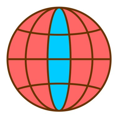 Dünya küresel ikon vektör çizimi tasarımı