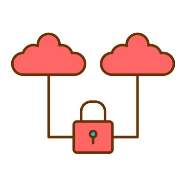 bulut hesaplama güvenlik sistemi vektör çizimi