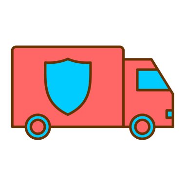 dağıtım kamyonu ikonu vektör çizimi tasarımı