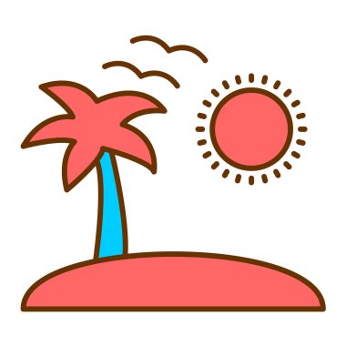 Yaz tatili ikonu vektör illüstrasyon tasarımı