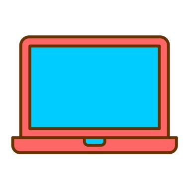 teknoloji temalı dizüstü bilgisayar izole edilmiş tasarım vektörü çizimi