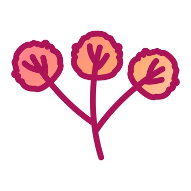 Güzel mor ve pembe bir çiçeğin vektör çizimi