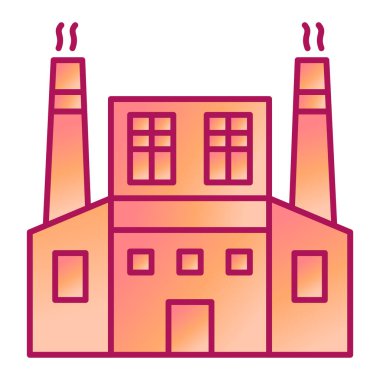 Fabrika binası ikon vektör illüstrasyonu