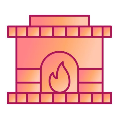 Ateş yakma vektör illüstrasyon tasarımlı şömine