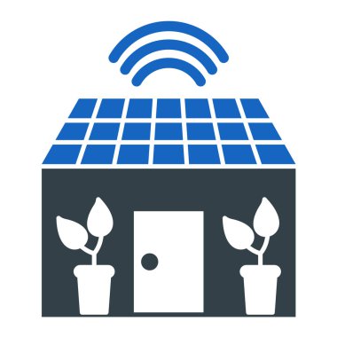 Kablosuz sinyal vektör illüstrasyon tasarımlı güneş paneli
