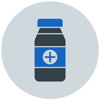 İlaç şişesi. Basit illüstrasyon