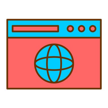 Bir dünya simgesi olan tarayıcı. vektör illüstrasyonu