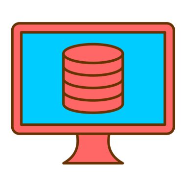 Bilgisayar ekranı ikon vektörü. İnce çizgi işareti. izole edilmiş sınır sembolü çizimi