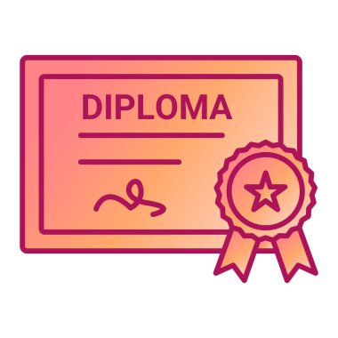 Sertifika vektör simgesi modern basit illüstrasyon