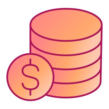 Dolar sikkeleri simgesi. Web için para vektör simgelerinin özet çizimi