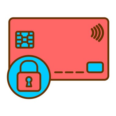 Asma kilit vektör illüstrasyon grafik tasarımlı kredi kartı