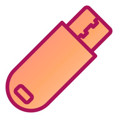 usb flash disk simge vektörü. Taslak akıllı seğirme işareti. izole edilmiş sınır sembolü çizimi