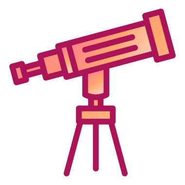 Teleskop. Web simgesi basit illüstrasyon