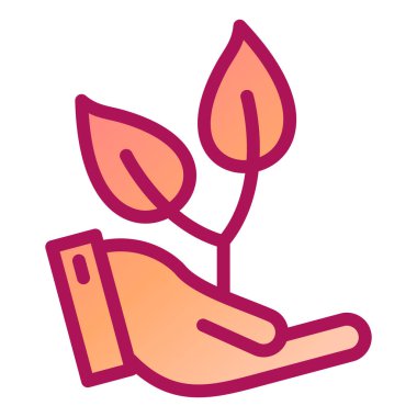 El ele tutuşma ikon vektörü. Eko bitkisi işareti. izole edilmiş sınır sembolü çizimi