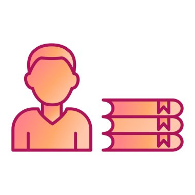 Kitapları olan adam vektör illüstrasyon tasarımı