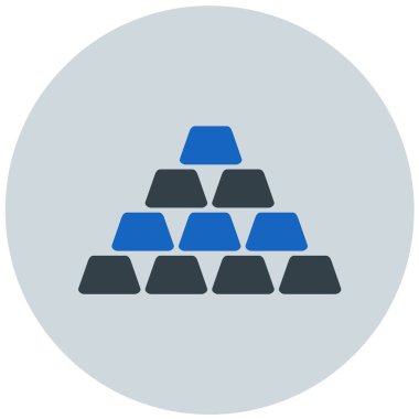Beyaz arkaplanda altın külçeleri simgesi. vektör illüstrasyonu