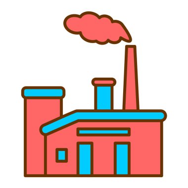 Fabrika modern ikon vektör illüstrasyonu 