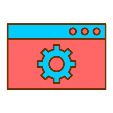 Düz tasarım ikonlu web sayfası. vektör illüstrasyonu