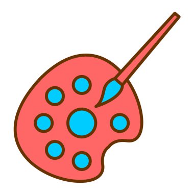 Fırça vektör illüstrasyonlu boya paleti