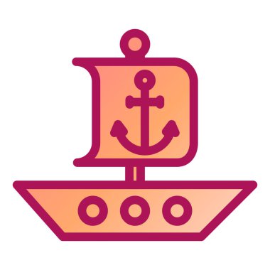 Gemi. Web simgesi basit illüstrasyon