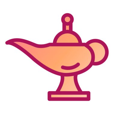 Sihirli lamba ikonu. Yıldız vektör illüstrasyonunun çizgi filmi. izole düz biçim