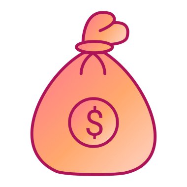 Para çantası ikonu. dolar sikkelerinin tasviri web için vektör simgeleri