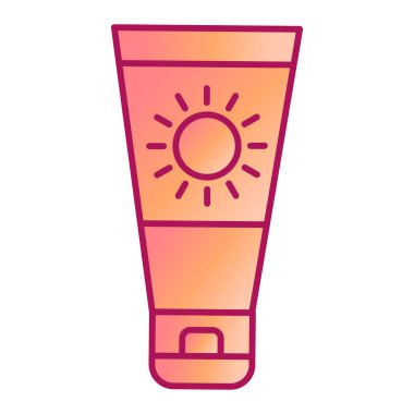 Güneş kremi ikonu. Sahil yaz tatili ve seyahat teması. Yalnız tasarım. vektör illüstrasyonu