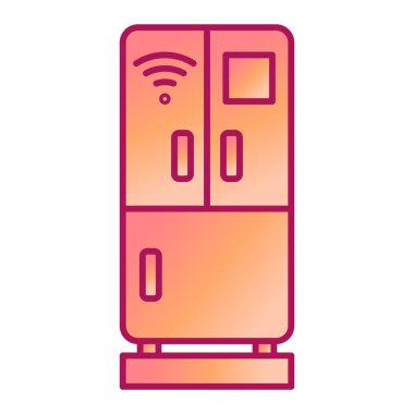 Buzdolabı simgesi beyaz arkaplanda izole edilmiş. vektör illüstrasyonu