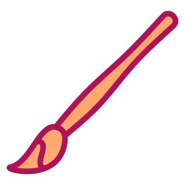 boya fırçası ikonu. Beyaz arkaplanda izole edilmiş web tasarımı için boya fırçası süpürge vektör simgelerinin basit çizimi