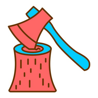 Balta simgesi vektörü. İnce çizgi işareti. izole edilmiş sınır sembolü çizimi