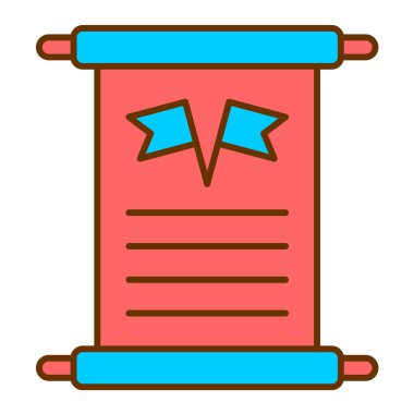 Parşömen vektör simgesi. özet işareti