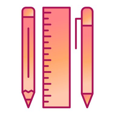Kırtasiye modern simge vektör illüstrasyonu 