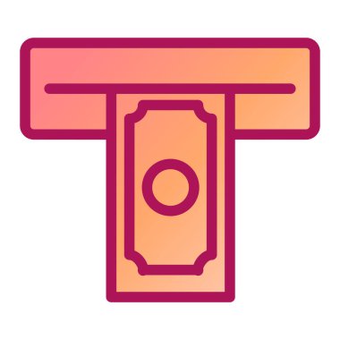 ATM 'de. Web simgesi basit illüstrasyon