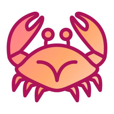 Yengeç simgesi çizimi beyaz arkaplanda izole edildi