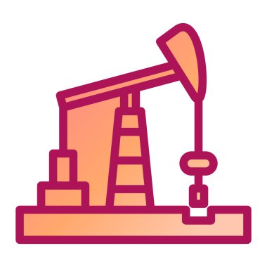 Yağ pompası ikon vektörü. Vinç işareti. izole edilmiş sınır sembolü çizimi