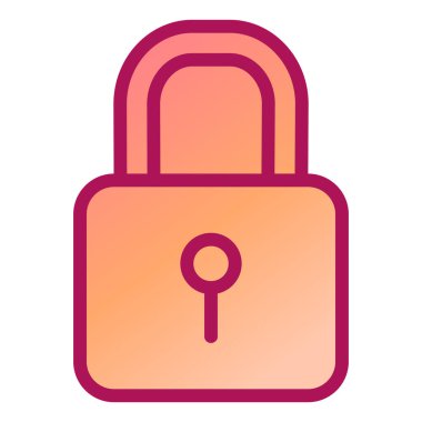 Asma kilit. Web simgesi basit illüstrasyon