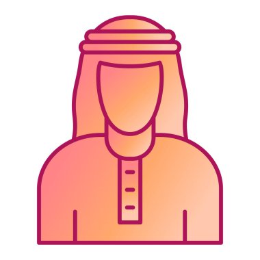 tesettür giyen kadın, düz biçim simgesi, vektör illüstrasyonu