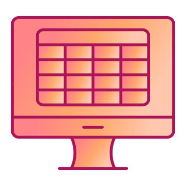 bilgisayar monitörü ikon vektör illüstrasyonu