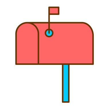 Posta kutusu. Web simgesi basit illüstrasyon