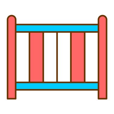 bebek beşiği ikonu. çocuk oyun alanı vektör illüstrasyonunun çizgi filmi
