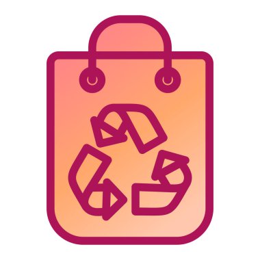 Geri dönüşüm işaretli bir alışveriş çantasının çizimi