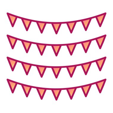 Parti bayraklarının çelenkleri izole edilmiş ikon vektör illüstrasyon tasarımı