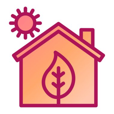 Eko evi. Web simgesi basit illüstrasyon