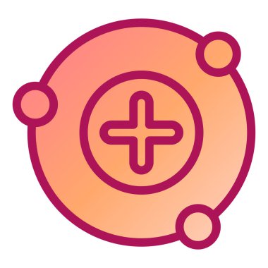 atom düzlüğü simgesi, vektör illüstrasyonu