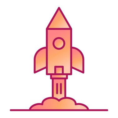 uzay vektör çizimi ile roket fırlatma