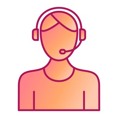 Kulaklık ve kulaklık vektör illüstrasyon tasarımlı çağrı merkezi operatörü