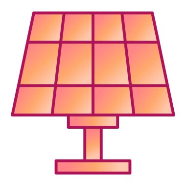 Güneş paneli simgesi. ağ için enerji vektör simgelerinin karikatür çizimi