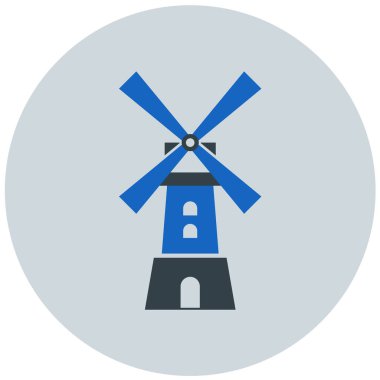 Yel değirmeni ikonu vektör illüstrasyonu