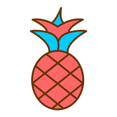 ananas meyve ikonu vektör illüstrasyon tasarımı